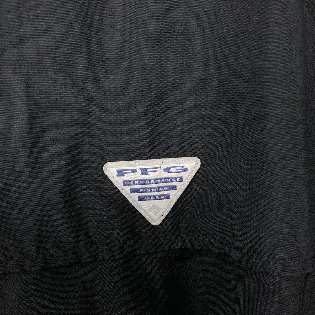 Columbia Bahamas Button-Down Short-Sleeve Fishing Shirt (Men's Size S) Nylon black type Vintage Second Hand