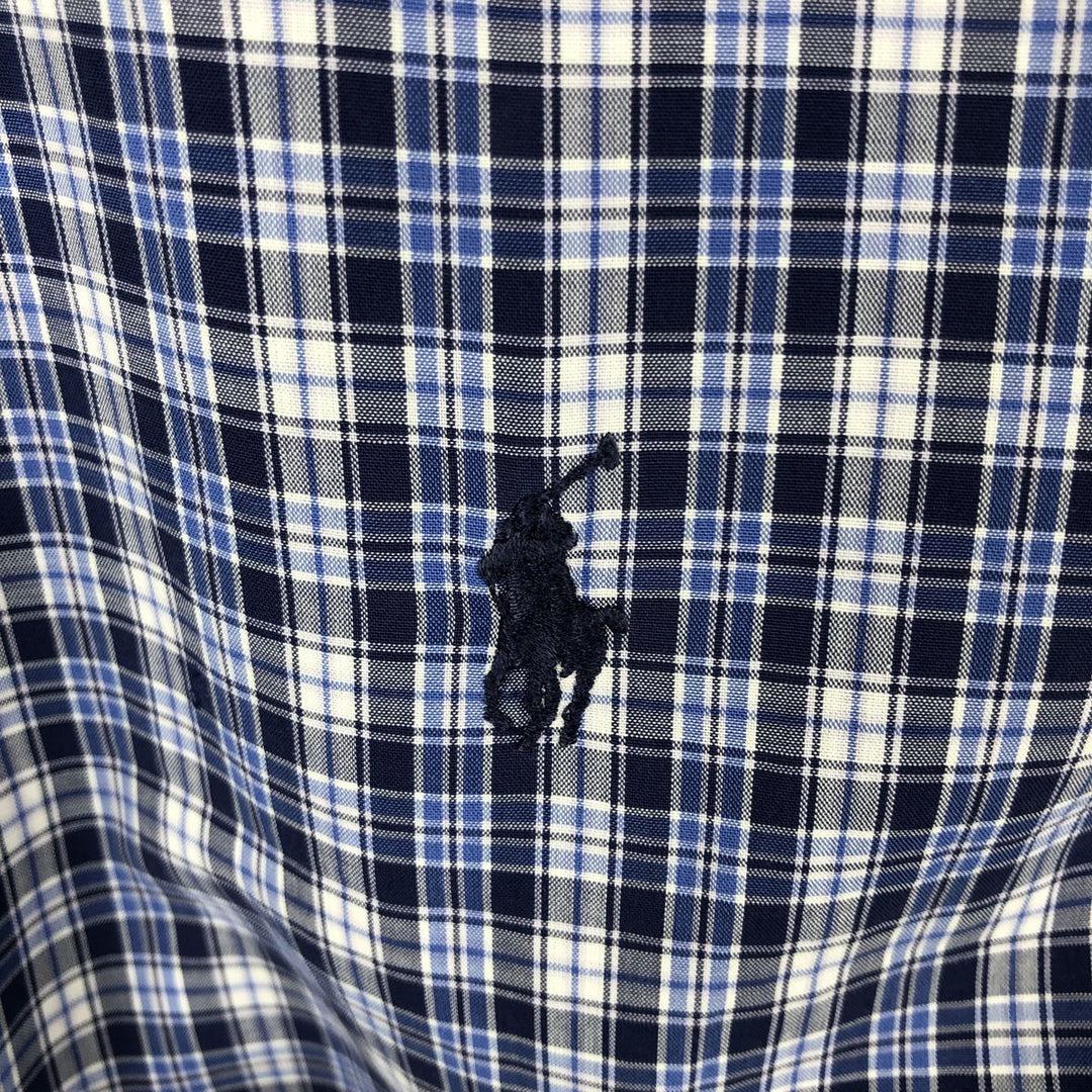 Ralph Lauren BLAKE short sleeve button down check shirt men's XL size cotton blue type Vintage Second Hand