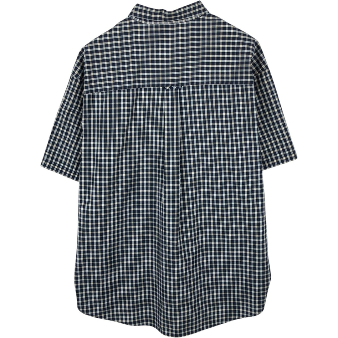 Ralph Lauren CHAPS short sleeve button down check shirt men's XL size cotton navy blue type Vintage Second Hand