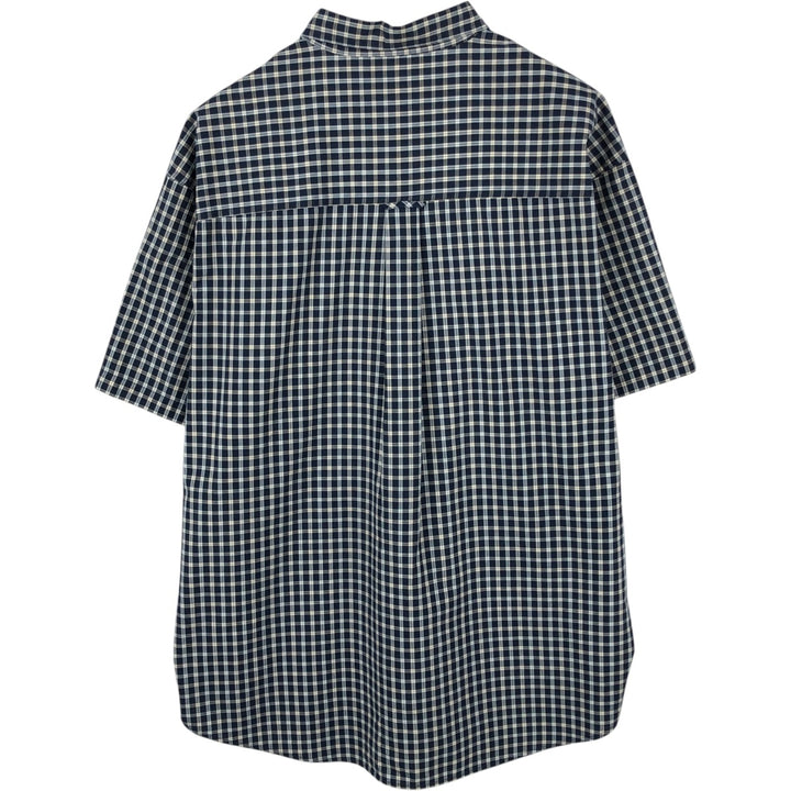 Ralph Lauren CHAPS short sleeve button down check shirt men's XL size cotton navy blue type Vintage Second Hand