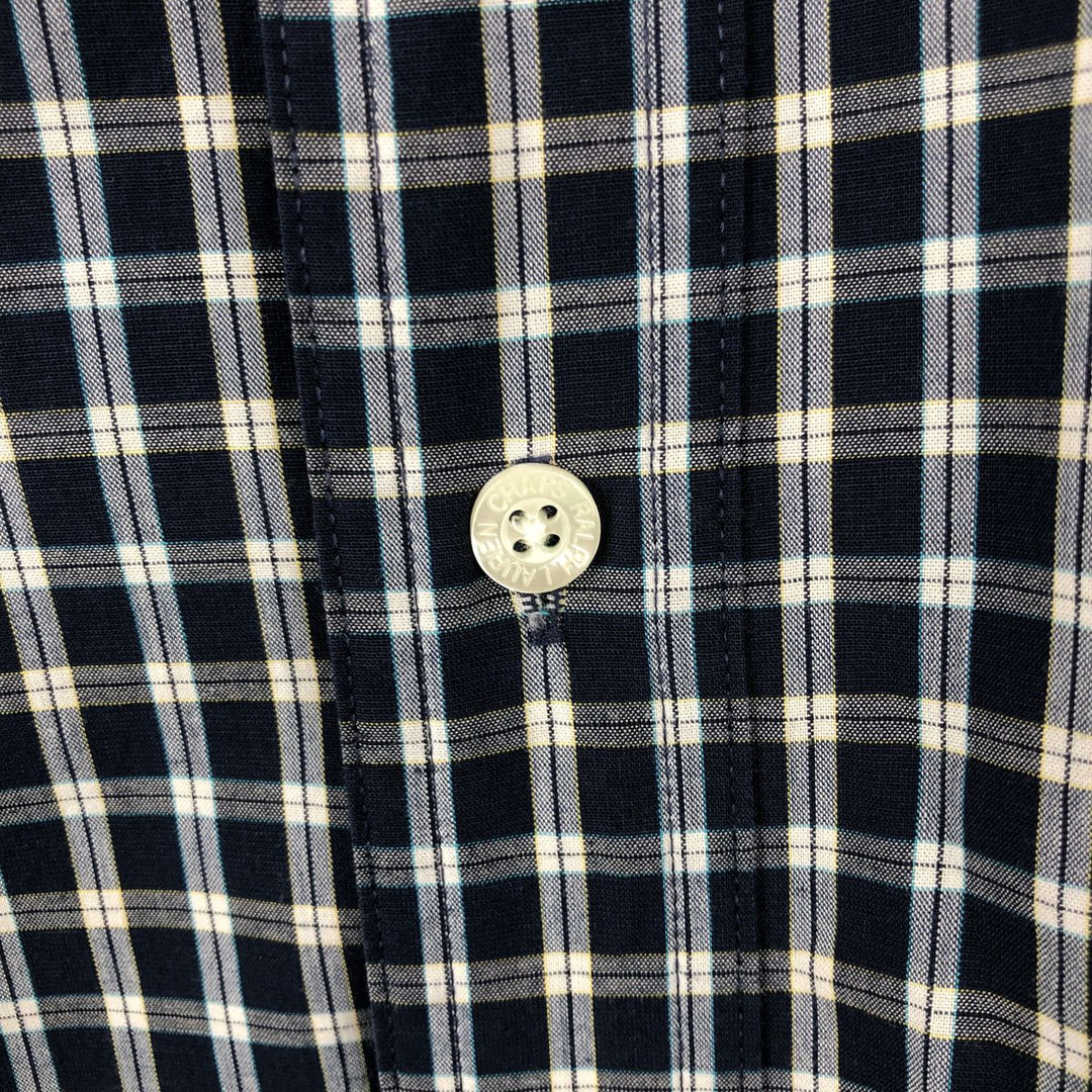 Ralph Lauren CHAPS short sleeve button down check shirt men's XL size cotton navy blue type Vintage Second Hand