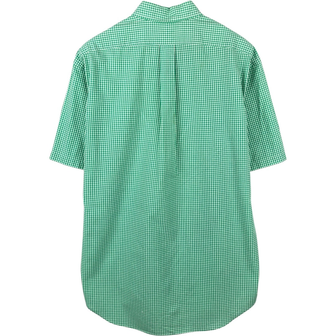 Ralph Lauren BLAKE Gingham Check Short Sleeve Button Down Check Shirt Men's M cotton green type Vintage Second Hand