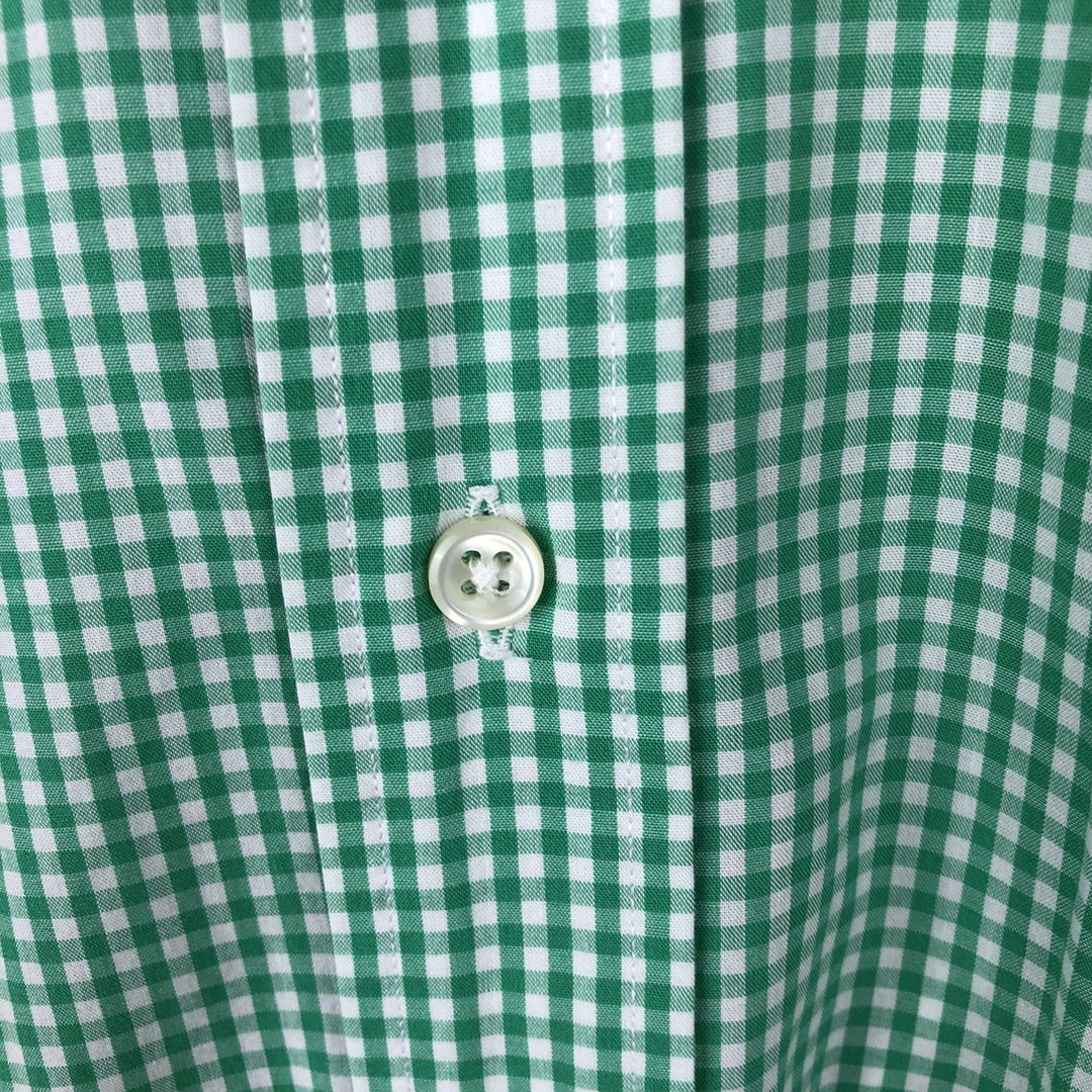 Ralph Lauren BLAKE Gingham Check Short Sleeve Button Down Check Shirt Men's M cotton green type Vintage Second Hand