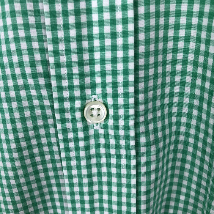 Ralph Lauren BLAKE Gingham Check Short Sleeve Button Down Check Shirt Men's M cotton green type Vintage Second Hand