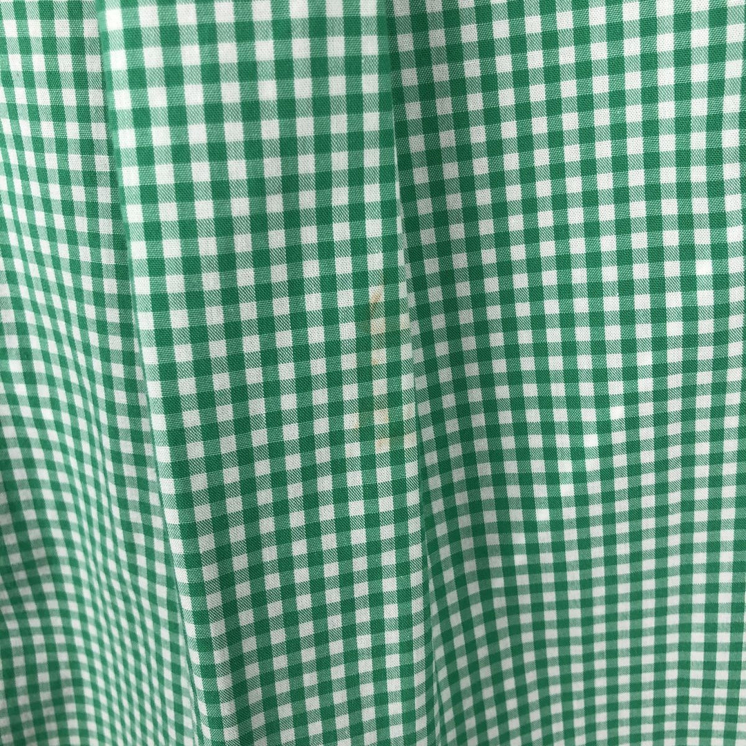 Ralph Lauren BLAKE Gingham Check Short Sleeve Button Down Check Shirt Men's M cotton green type Vintage Second Hand