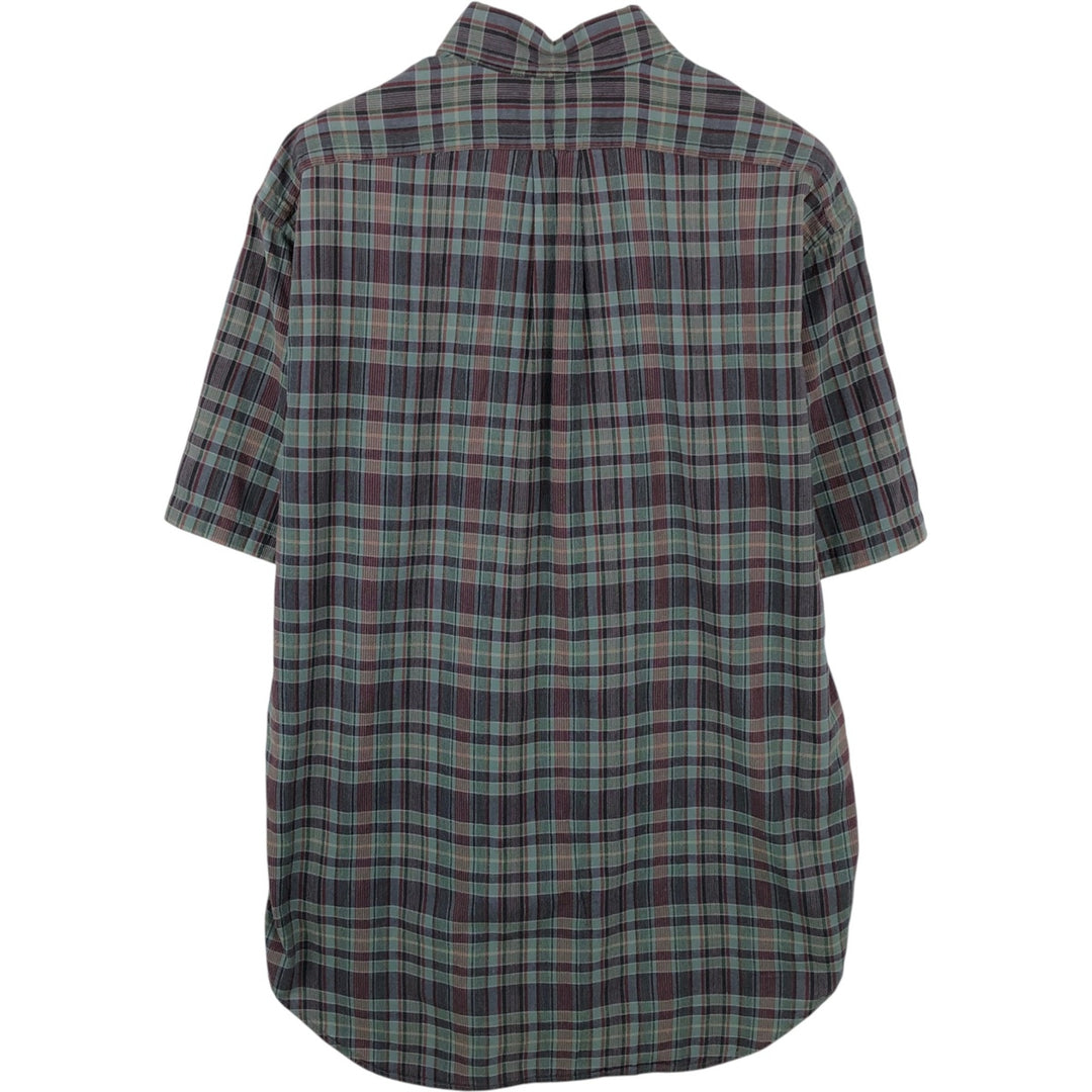 Ralph Lauren short sleeve button down check shirt, men's size M cotton multicolor Vintage Second Hand