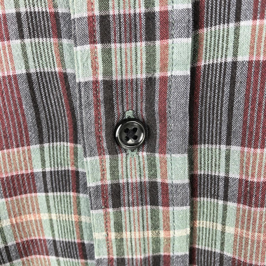 Ralph Lauren short sleeve button down check shirt, men's size M cotton multicolor Vintage Second Hand