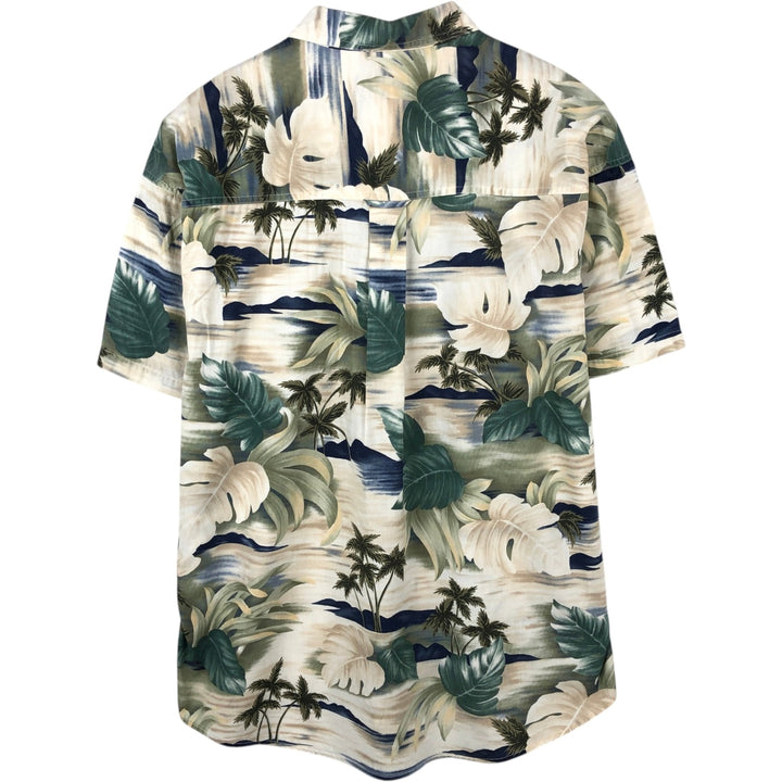 Ralph Lauren CHAPS all-over leaf pattern button-down Hawaiian Aloha shirt, men's size XL. cotton green type Vintage Second Hand