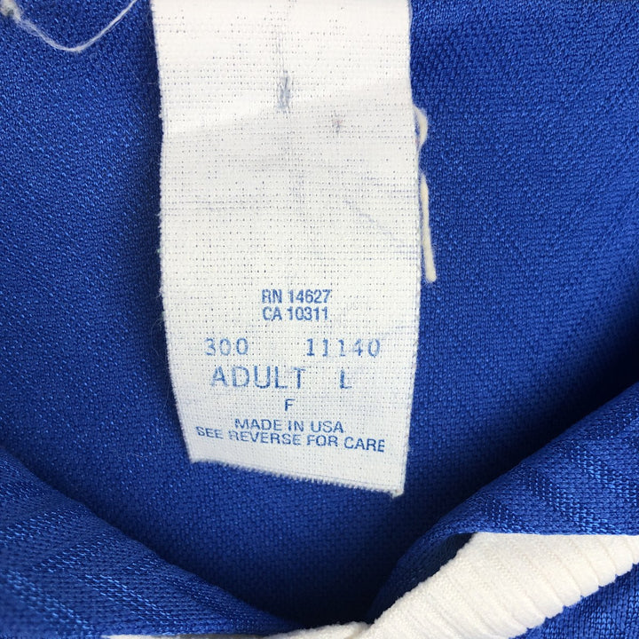 90'S Umbro Blue Tag Two-Tone V-Neck Soccer Jersey Game Shirt Made in USA Men's Size L (Equivalent) Vintage polyester blue type Vintage Second Hand