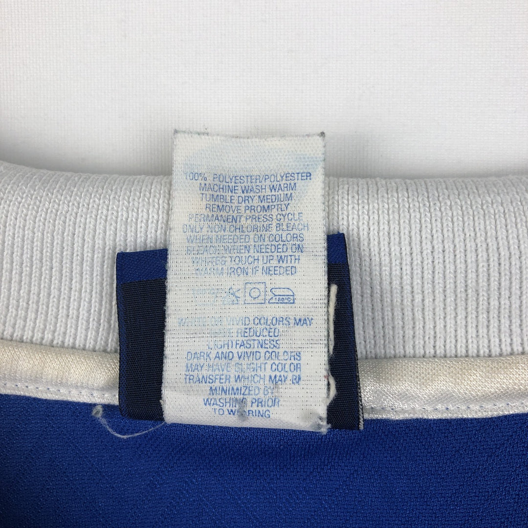 90'S Umbro Blue Tag Two-Tone V-Neck Soccer Jersey Game Shirt Made in USA Men's Size L (Equivalent) Vintage polyester blue type Vintage Second Hand