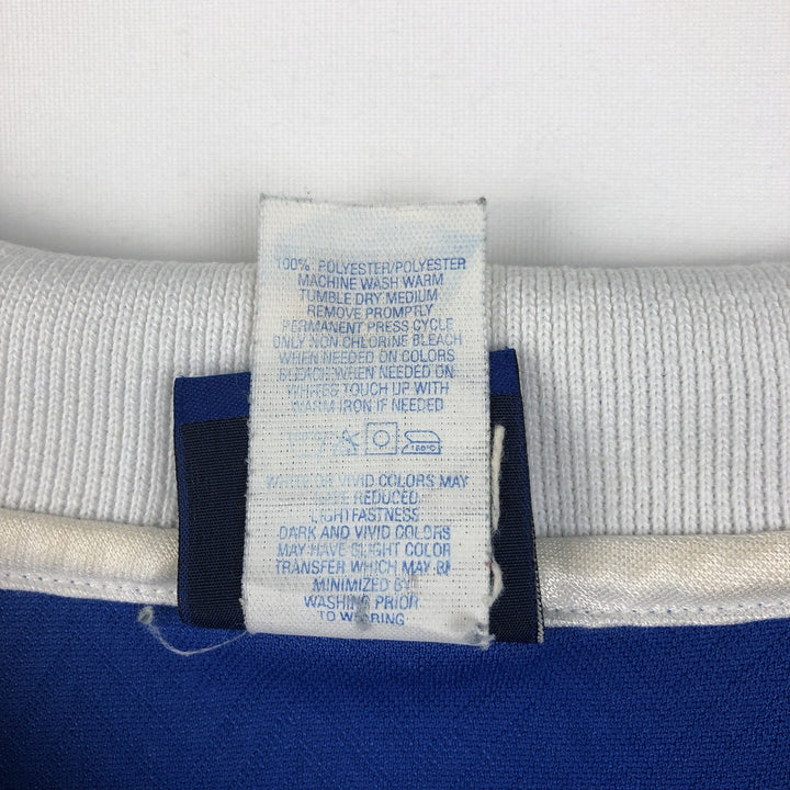 90'S Umbro Blue Tag Two-Tone V-Neck Soccer Jersey Game Shirt Made in USA Men's Size L (Equivalent) Vintage polyester blue type Vintage Second Hand