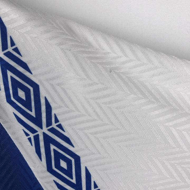 90'S Umbro Blue Tag Two-Tone V-Neck Soccer Jersey Game Shirt Made in USA Men's Size L (Equivalent) Vintage polyester blue type Vintage Second Hand