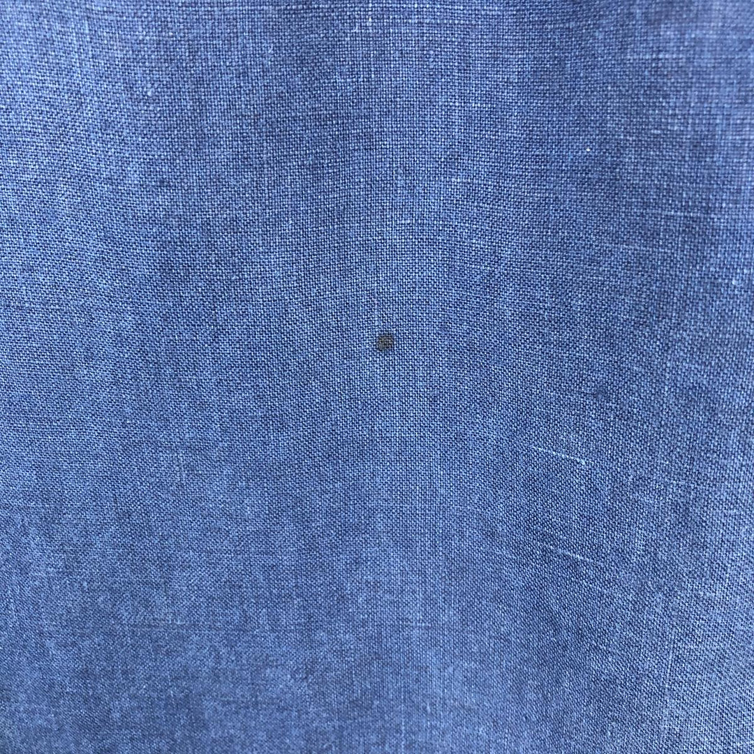 Ralph Lauren Custom Fit Long Sleeve Linen Button-Down Shirt, Men's Size Small linen navy blue type Vintage Second Hand