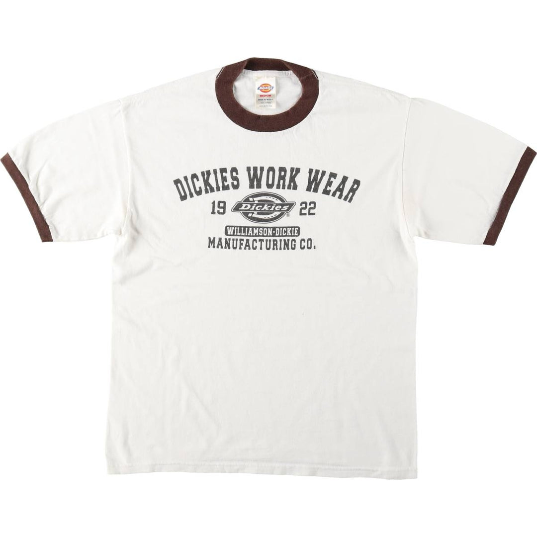 Dickies Ringer T-shirt, Men's Size M cotton white type Vintage Second Hand