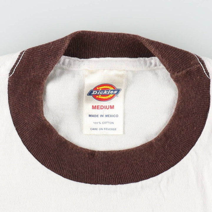 Dickies Ringer T-shirt, Men's Size M cotton white type Vintage Second Hand