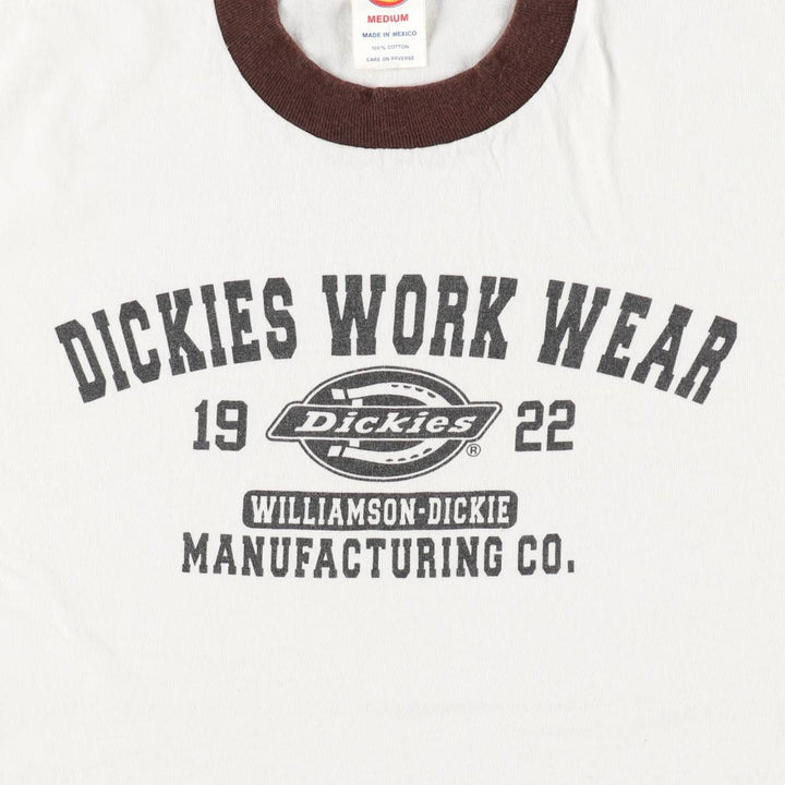 Dickies Ringer T-shirt, Men's Size M cotton white type Vintage Second Hand