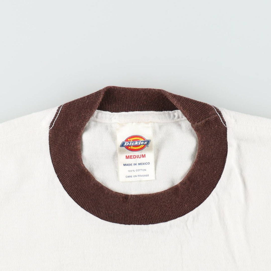 Dickies Ringer T-shirt, Men's Size M cotton white type Vintage Second Hand