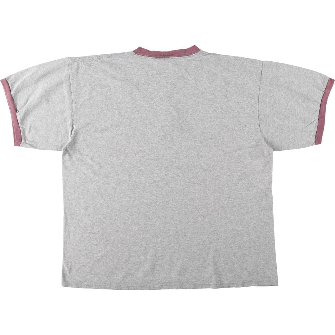 Disneyland Resort Mickey Mouse Ringer T-Shirt (Character Print T-Shirt, Men's XL equivalent) cotton gray type Vintage Second Hand