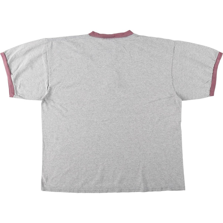 Disneyland Resort Mickey Mouse Ringer T-Shirt (Character Print T-Shirt, Men's XL equivalent) cotton gray type Vintage Second Hand