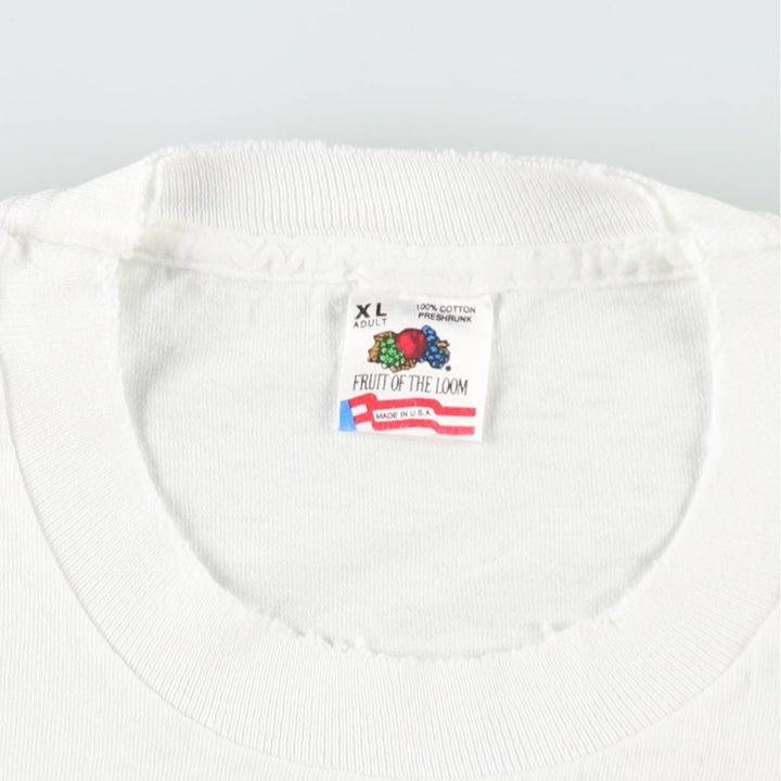 80'S Fruit of the Loom Bird Print Animal T-Shirt, Made in USA, Men's XL (approx.) Vintage cotton white type Vintage Second Hand