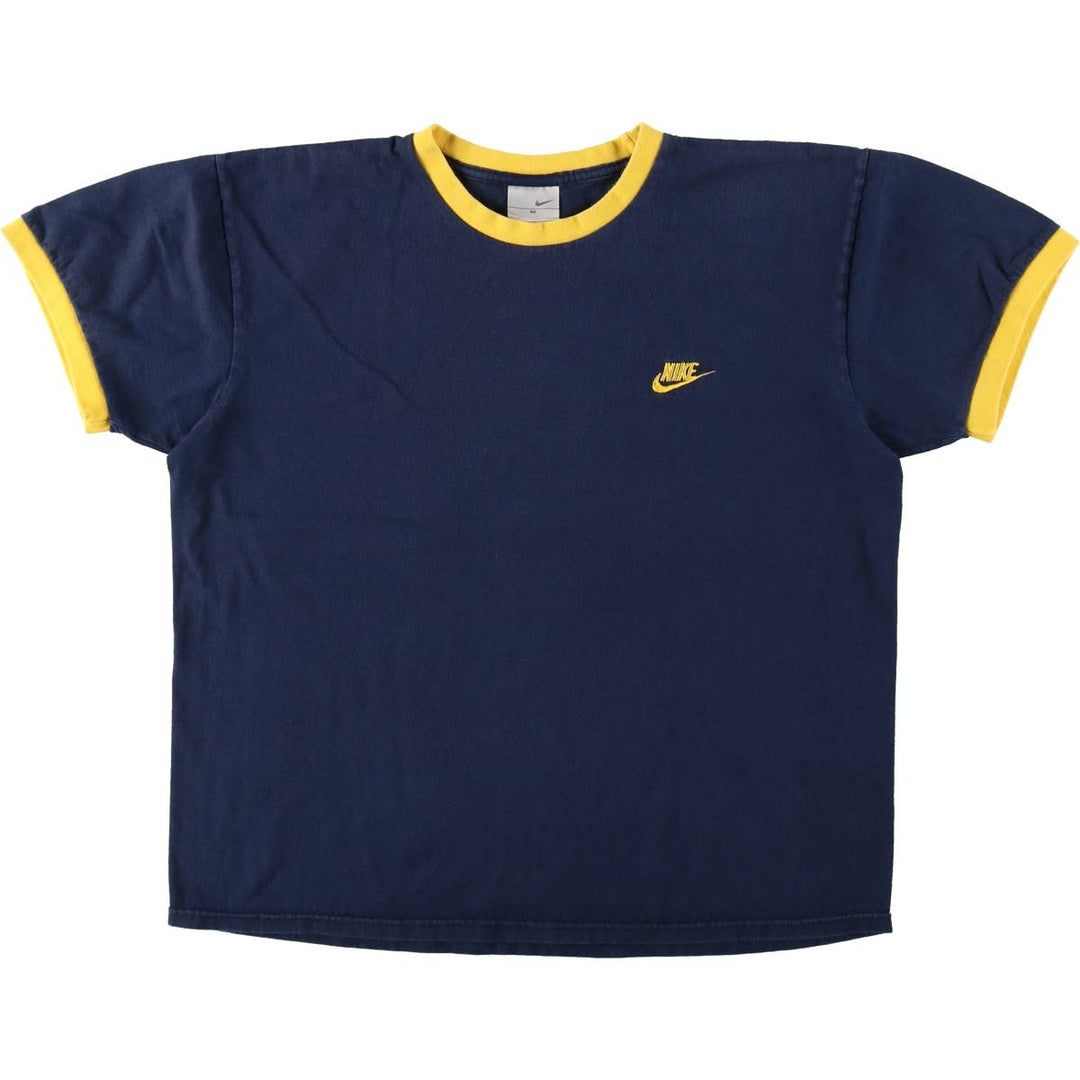 2000'S Nike Ringer T-shirt, Men's Size M (approx.) cotton navy blue type Vintage Second Hand