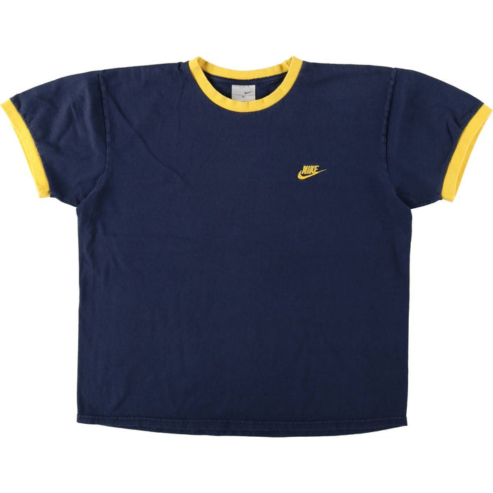 2000'S Nike Ringer T-shirt, Men's Size M (approx.) cotton navy blue type Vintage Second Hand