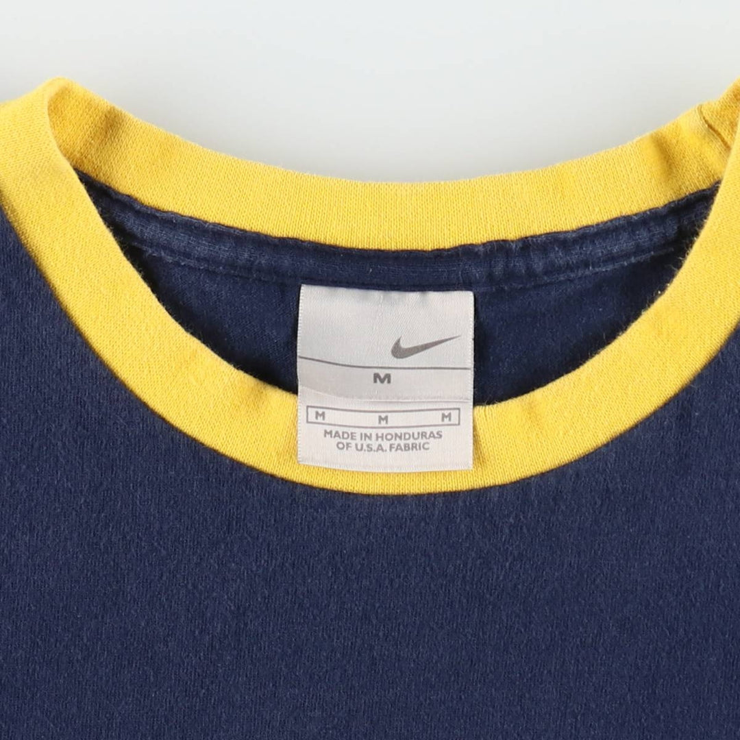 2000'S Nike Ringer T-shirt, Men's Size M (approx.) cotton navy blue type Vintage Second Hand