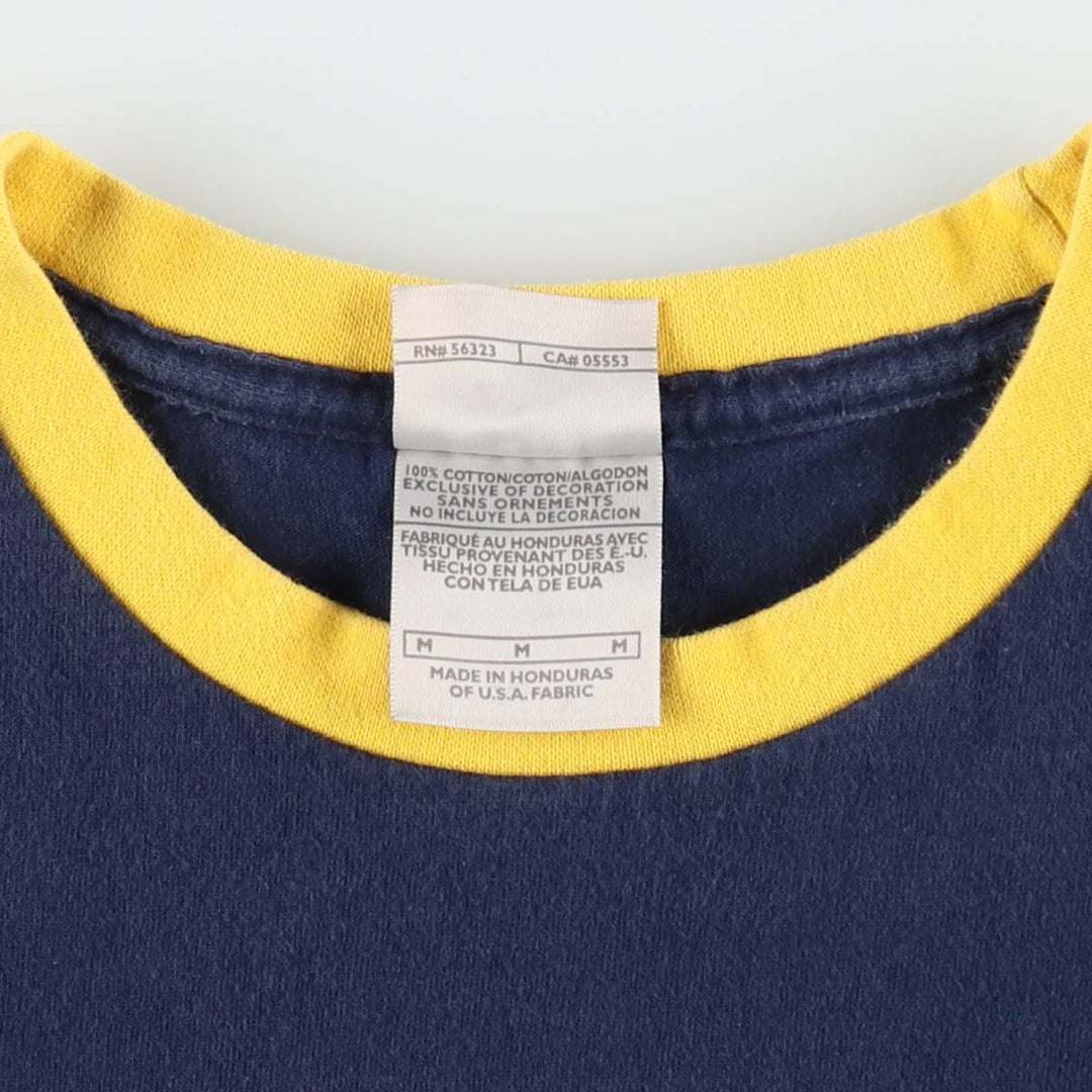 2000'S Nike Ringer T-shirt, Men's Size M (approx.) cotton navy blue type Vintage Second Hand