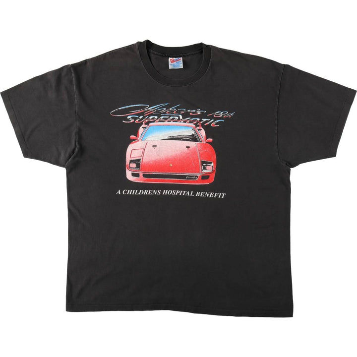 90'S Hanes Heavyweight Motorcycle T-Shirt, Men's XXL equivalent, Vintage cotton black type Vintage Second Hand