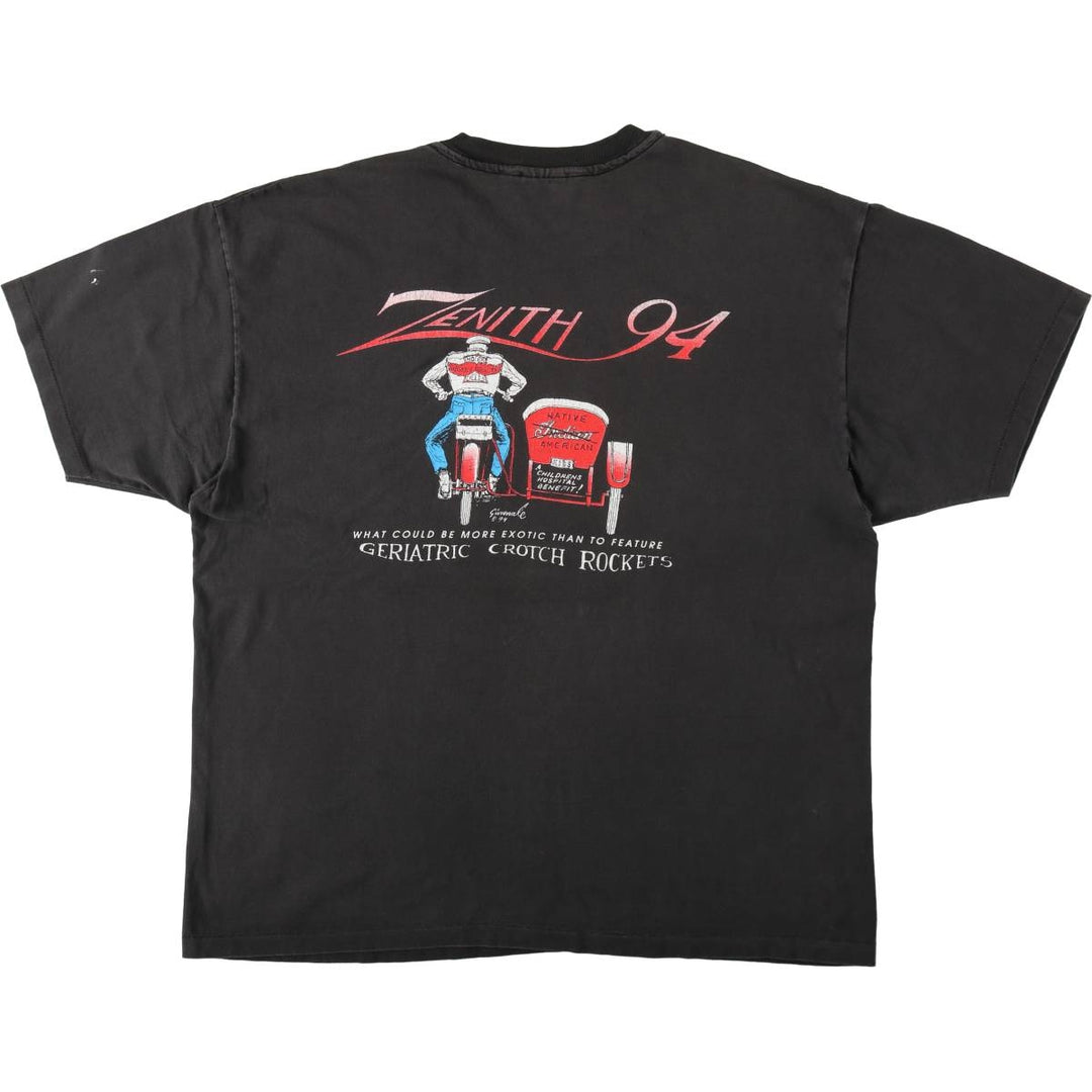 90'S Hanes Heavyweight Motorcycle T-Shirt, Men's XXL equivalent, Vintage cotton black type Vintage Second Hand
