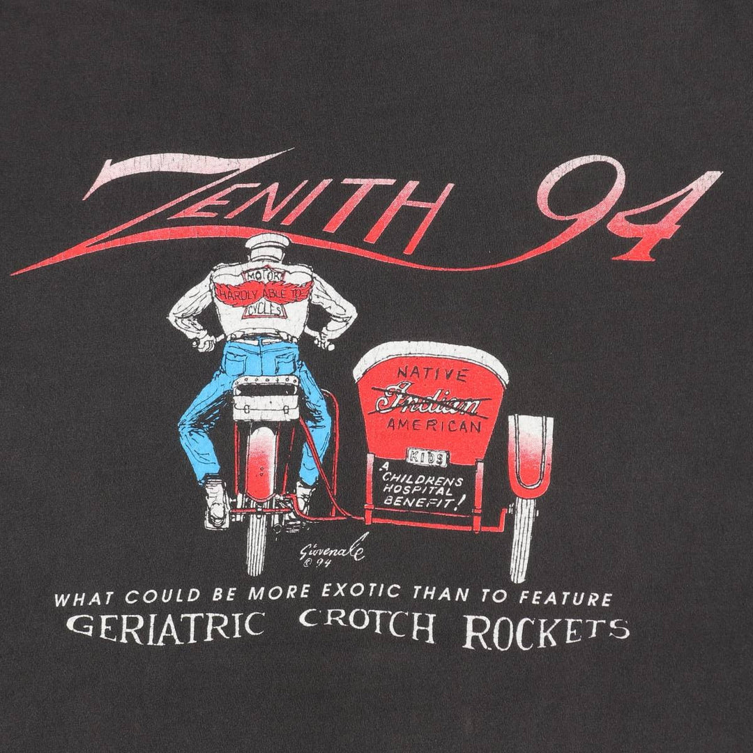 90'S Hanes Heavyweight Motorcycle T-Shirt, Men's XXL equivalent, Vintage cotton black type Vintage Second Hand