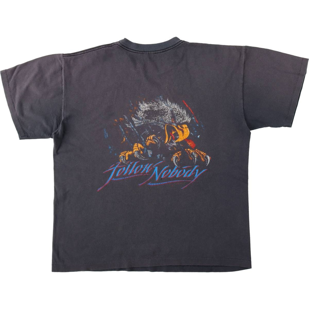 ~90'S Eagle Pattern Motorcycle T-Shirt, Men's Size L (Equivalent), Vintage unclear Charcoal Vintage Second Hand