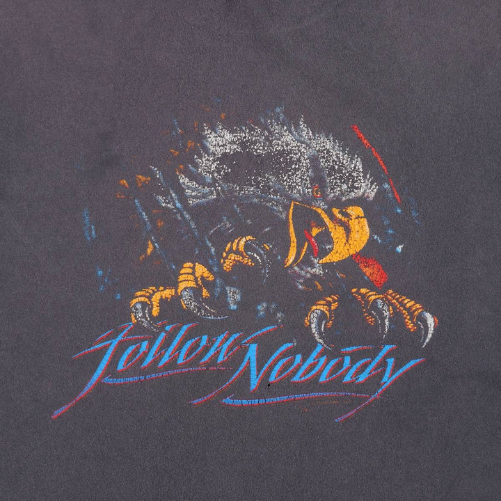 ~90'S Eagle Pattern Motorcycle T-Shirt, Men's Size L (Equivalent), Vintage unclear Charcoal Vintage Second Hand