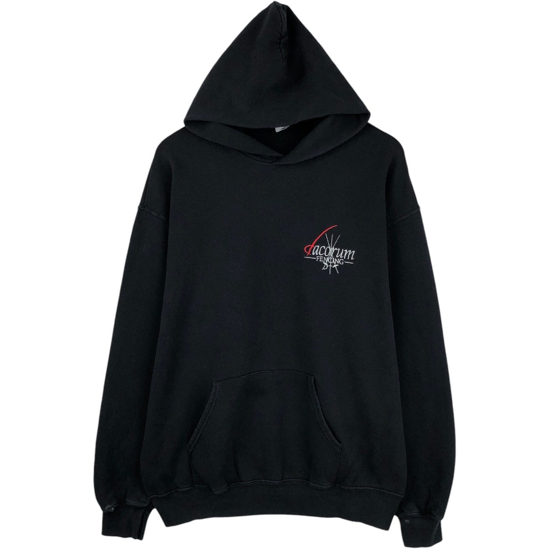 Fruit of the Loom Classic Sweat Pullover Hoodie (Men's XL equivalent) cotton black type Vintage Second Hand