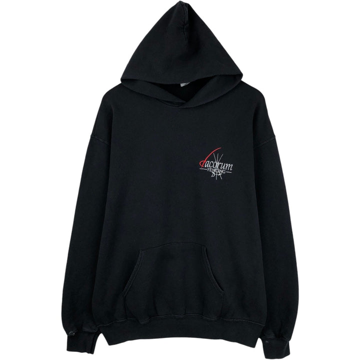 Fruit of the Loom Classic Sweat Pullover Hoodie (Men's XL equivalent) cotton black type Vintage Second Hand