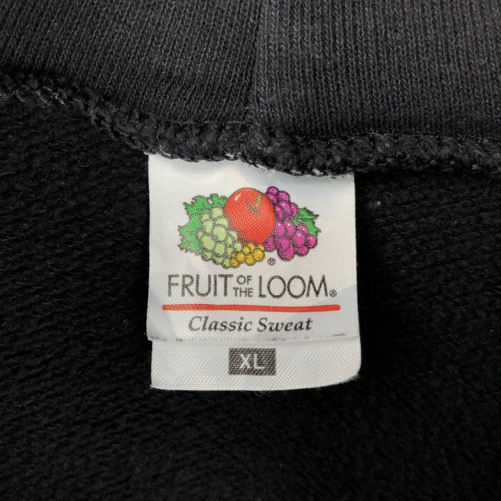 Fruit of the Loom Classic Sweat Pullover Hoodie (Men's XL equivalent) cotton black type Vintage Second Hand