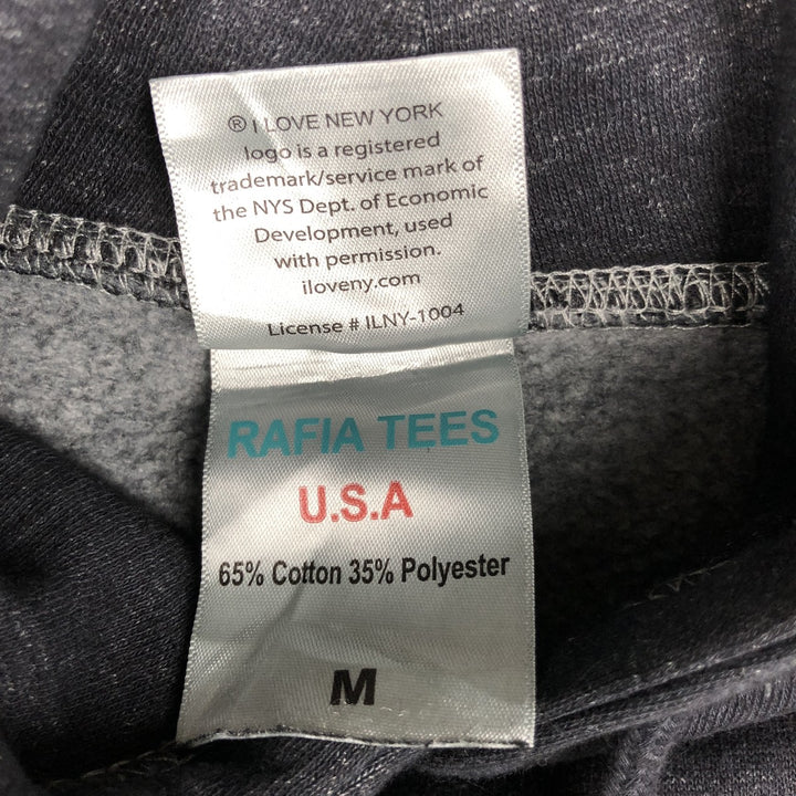 RAFIA TEES Sweat Pullover Hoodie (Men's Size M) cotton navy blue type Vintage Second Hand