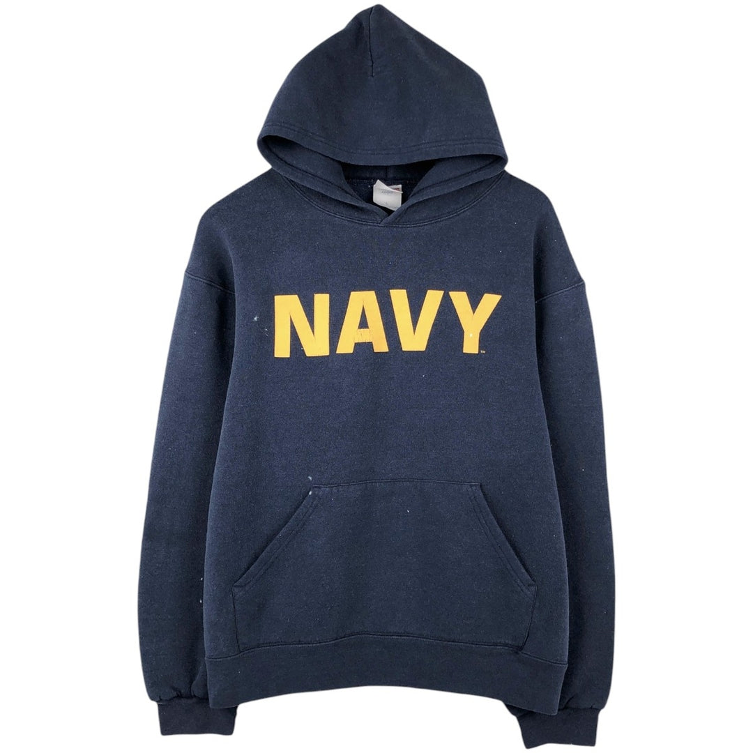 SOFFE Sweat Pullover Hoodie, Men's Size L (approx.) cotton navy blue type Vintage Second Hand