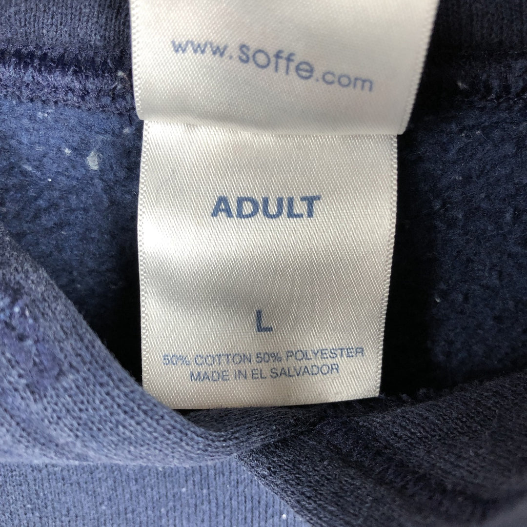 SOFFE Sweat Pullover Hoodie, Men's Size L (approx.) cotton navy blue type Vintage Second Hand