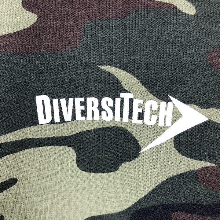 CODE FIVE Camouflage Pattern Woodland Camo Sweat Pullover Hoodie, Men's XL (approx.) cotton Khaki type sage green Vintage Second Hand