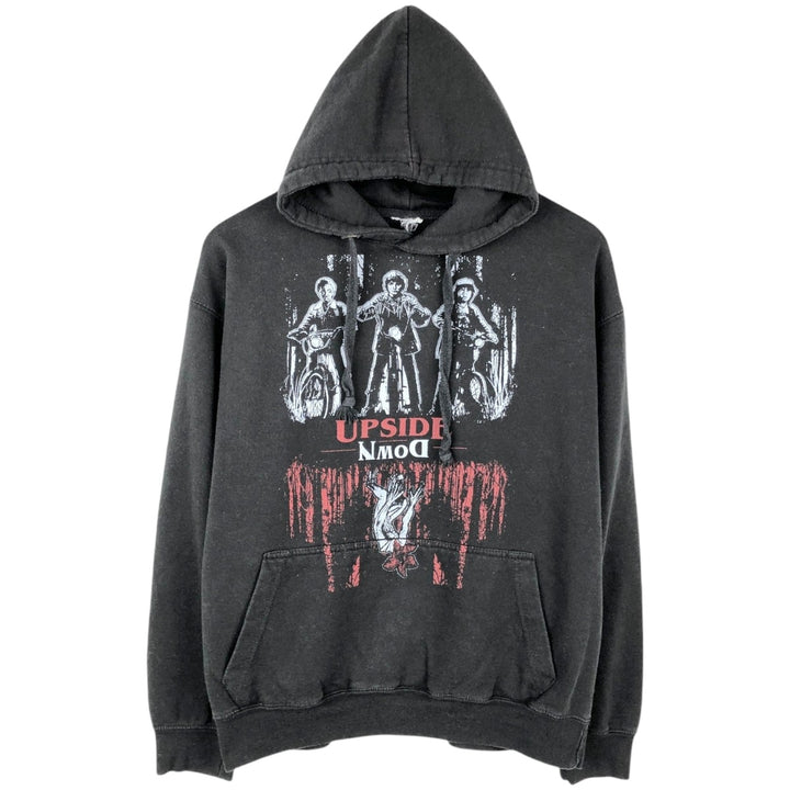 STRANGER THINGS Movie Sweatshirt Pullover Hoodie, Men's Size L unclear black type Vintage Second Hand