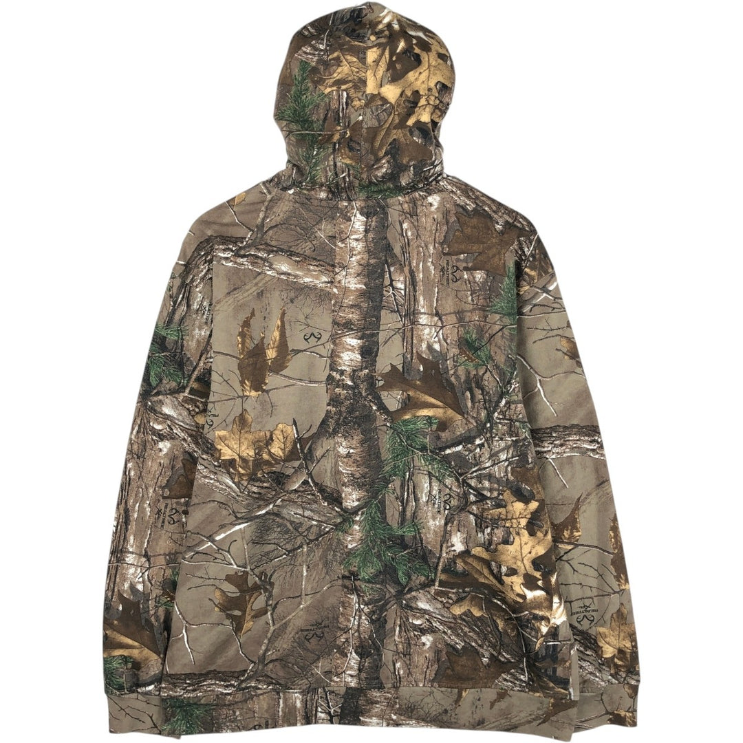 REALTREE Camouflage Pattern Sweatshirt Pullover Hoodie (Men's Size M) cotton Khaki type beige Vintage Second Hand