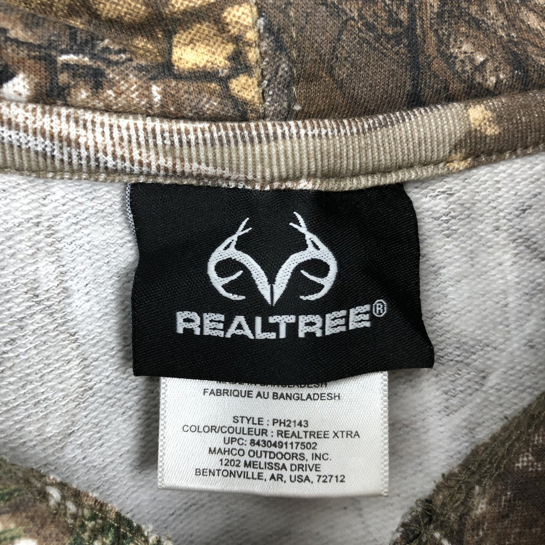 REALTREE Camouflage Pattern Sweatshirt Pullover Hoodie (Men's Size M) cotton Khaki type beige Vintage Second Hand