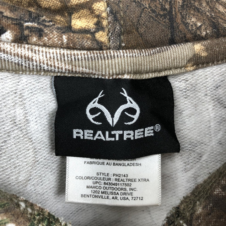 REALTREE Camouflage Pattern Sweatshirt Pullover Hoodie (Men's Size M) cotton Khaki type beige Vintage Second Hand