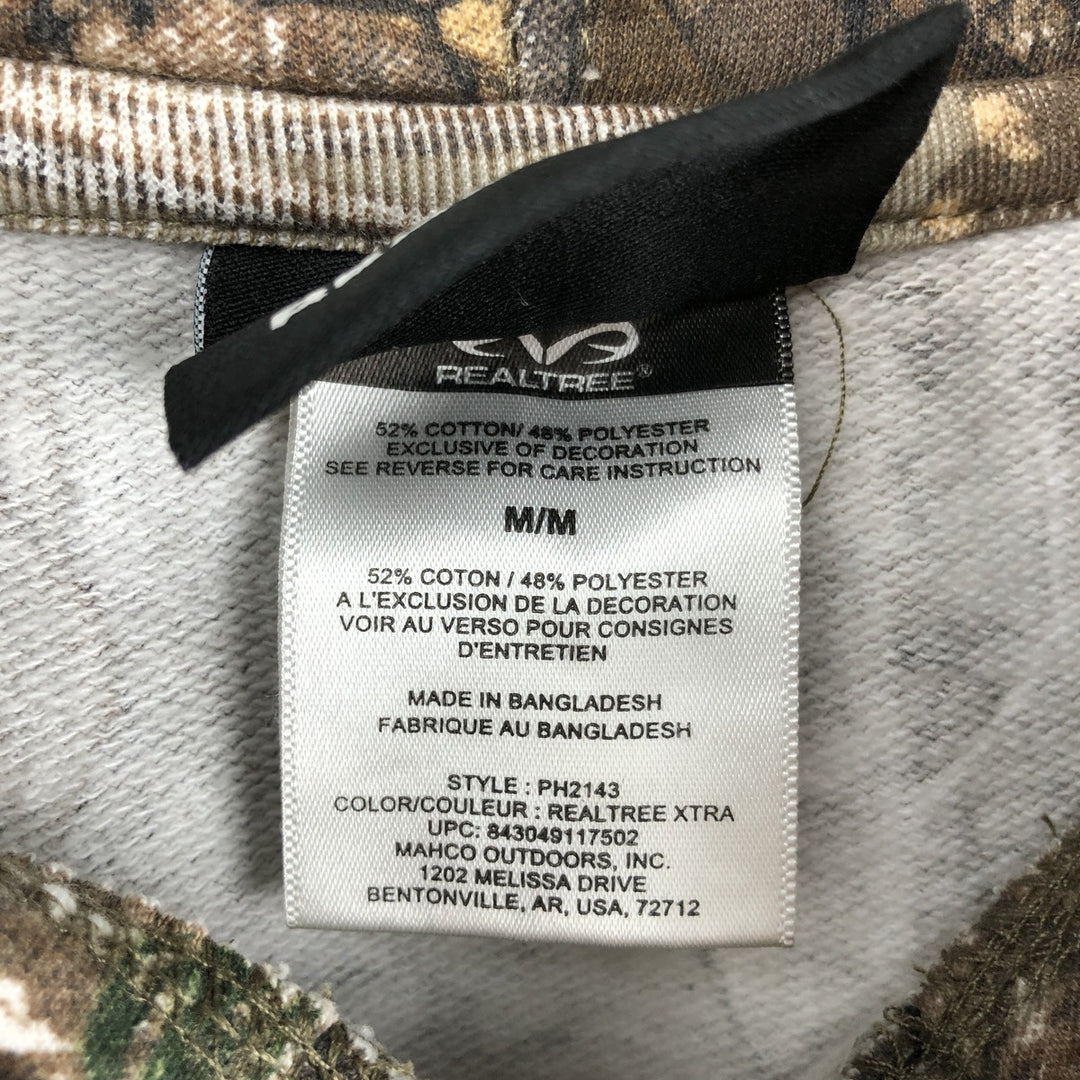 REALTREE Camouflage Pattern Sweatshirt Pullover Hoodie (Men's Size M) cotton Khaki type beige Vintage Second Hand