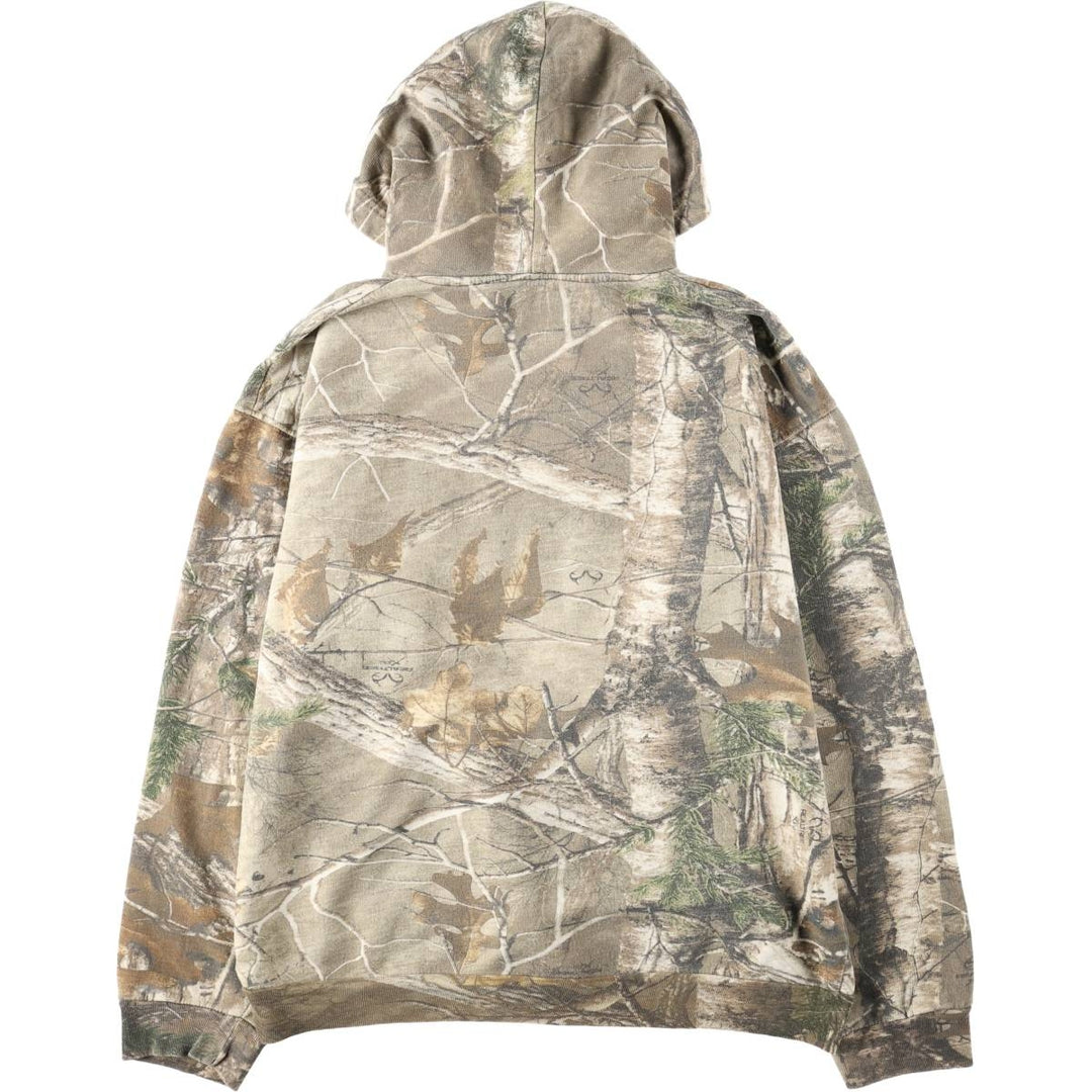 REALTREE Camouflage Pattern Sweatshirt Pullover Hoodie (Men's Size L) cotton Khaki type beige Vintage Second Hand