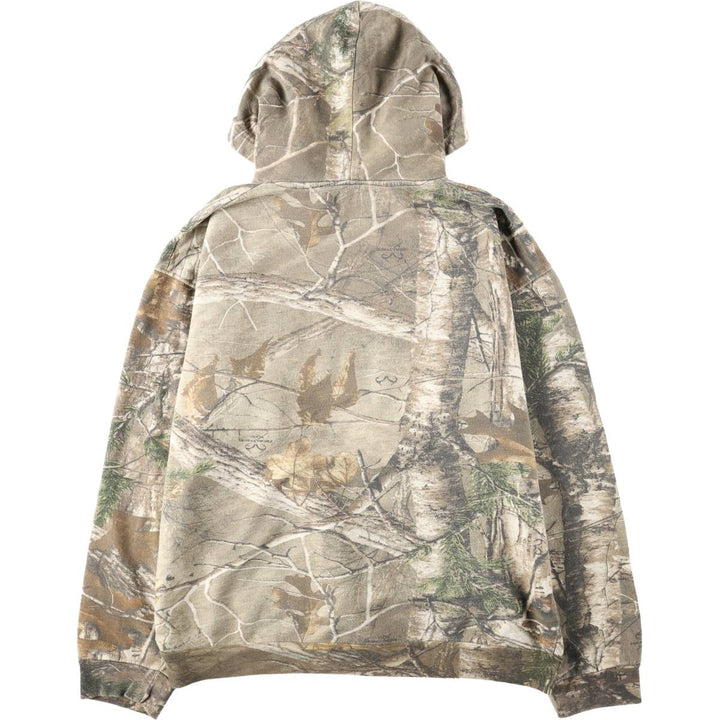 REALTREE Camouflage Pattern Sweatshirt Pullover Hoodie (Men's Size L) cotton Khaki type beige Vintage Second Hand