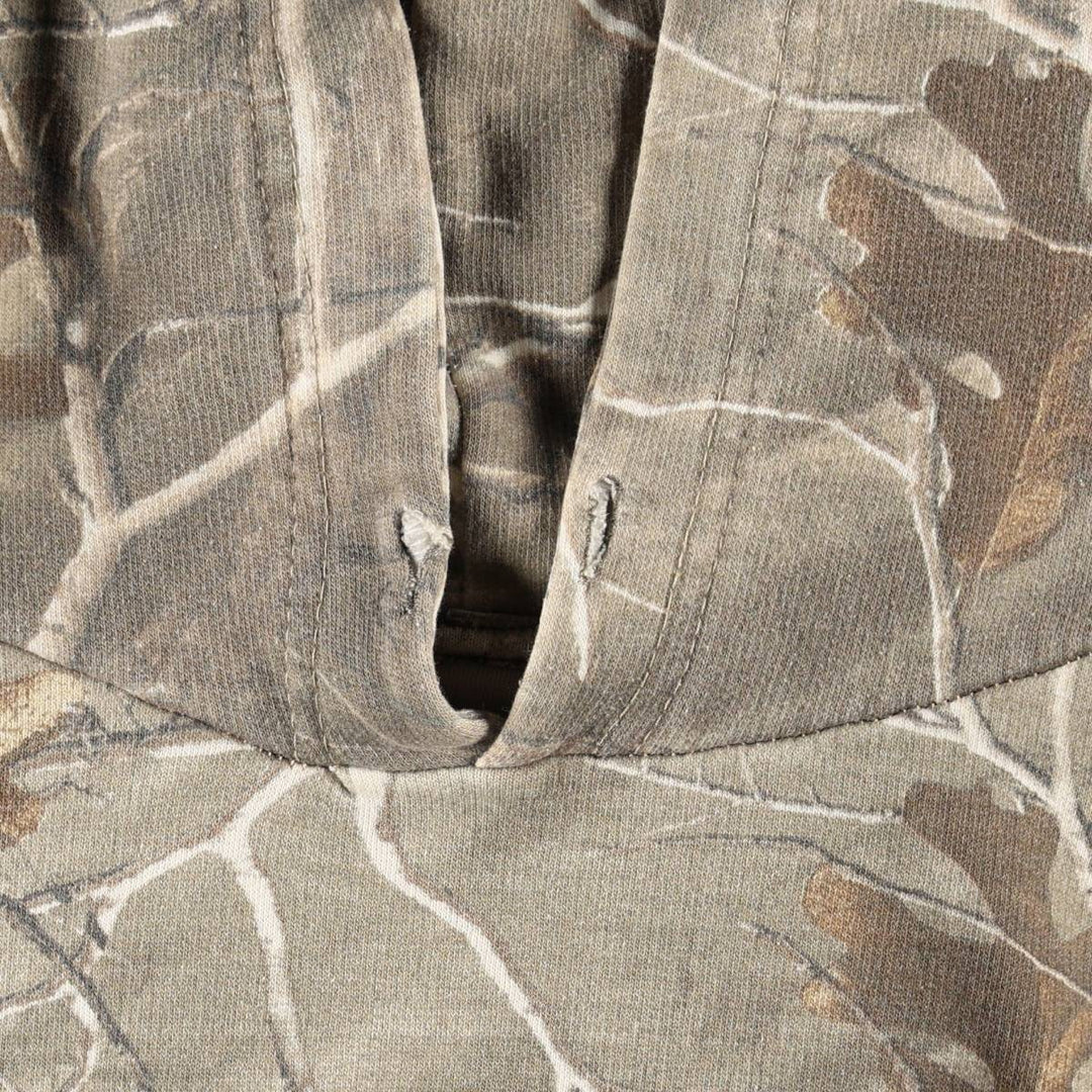 REALTREE Camouflage Pattern Sweatshirt Pullover Hoodie (Men's Size L) cotton Khaki type beige Vintage Second Hand