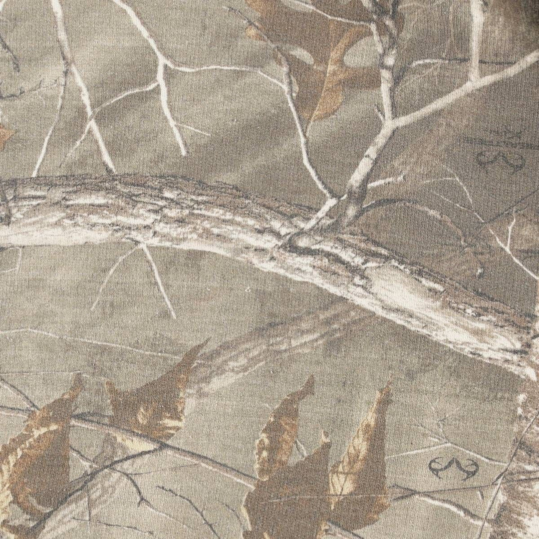 REALTREE Camouflage Pattern Sweatshirt Pullover Hoodie (Men's Size L) cotton Khaki type beige Vintage Second Hand