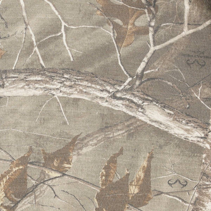 REALTREE Camouflage Pattern Sweatshirt Pullover Hoodie (Men's Size L) cotton Khaki type beige Vintage Second Hand